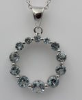 1,48 Carat Blautopas Anhänger 925 Silber himmelblauer Topas sky