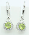 1,3 Carat Peridot Brisur 925 Silber Ohrhänger Ohrstecker mit Zirkonia Olivin