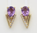 1,44 Carat brasilianischer Amethyst Design Ohrstecker 925 Silber vergoldet Top