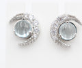 Edle 1,10 Carat Blautopas Mondohrstecker 925 Silber hellblauer Edelstein Top