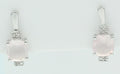 2,94 Carat Rosenquarz Ohrstecker 925 Sterling Silber mit Cubic Zirkon Top