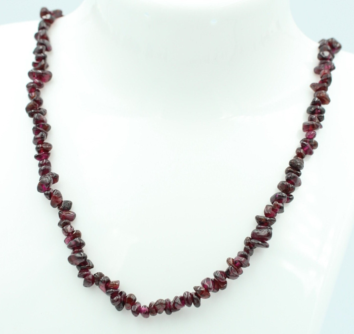 38 Carat Rhodolith Collier Kette Splitterkette 925 Sterling Silber Edelstein
