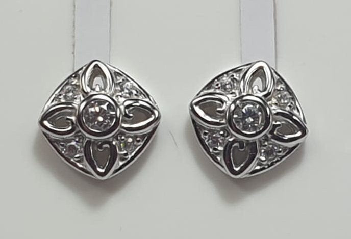 Edle Zirkonia Ohrstecker 925 Silber Ohrschmuck American Diamant Top Edel