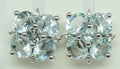 Edle 4,40 Carat Blautpas Weiatopas Ohrstecker, 925 Silber, Ohrring