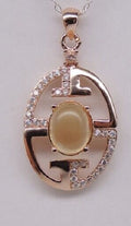 Edler 1,34 Carat Citrin Anhanger 925 Silber  rosee vergoldet Zirkonia