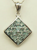 3,04 Carat Designer Anhanger Blautopas 925 Silber  Top Collier Kette