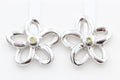 0,02 Carat gelber Diamant Blumen Ohrstecker 925 Silber G- H / I2-I3 Top Edel