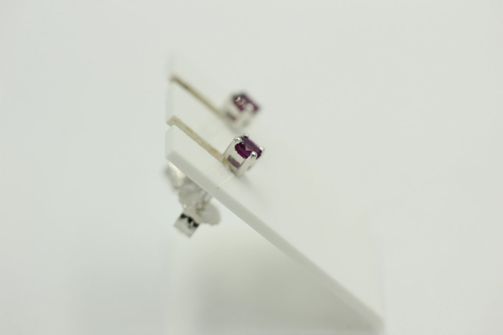 echter 0,40 Carat Rhodolith Ohrstecker 925 Silber Ohrschmuck 3,25 mm