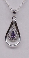 Anhanger lila funkelnde Zirkonia 925 Silber Edel