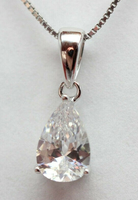 Anhanger in 925 Sterling Silber mit Zirkonia in verschiedenen Farben zur Wahl