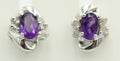 Edle 0,63 Carat Amethyst Diamant Ohrstecker 925 Silber, Ohrring Modern