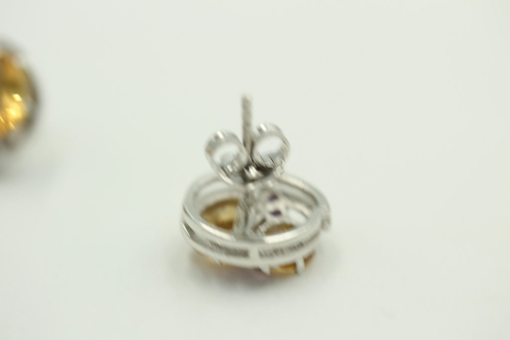 Design pur 3,9 Carat Citrin Amethyst Ohrstecker 925 Silber Ohrring Edel