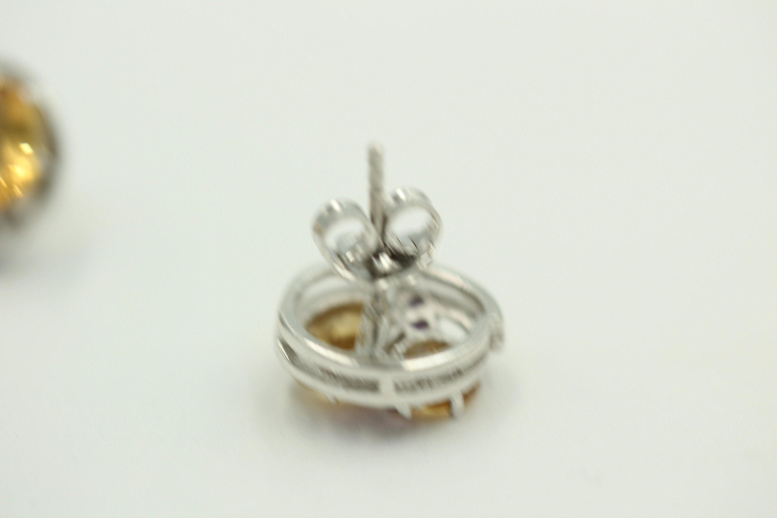 Design pur 3,9 Carat Citrin Amethyst Ohrstecker 925 Silber Ohrring Edel