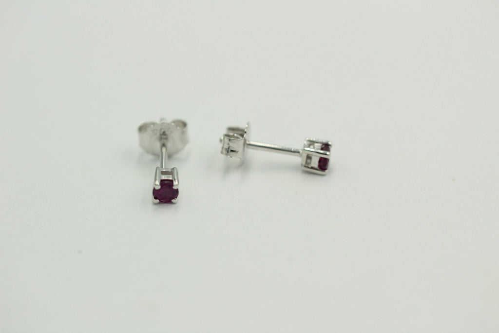 echter 0,40 Carat Rhodolith Ohrstecker 925 Silber Ohrschmuck 3,25 mm