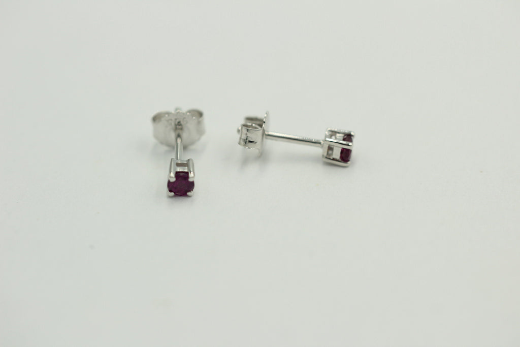 echter 0,40 Carat Rhodolith Ohrstecker 925 Silber Ohrschmuck 3,25 mm