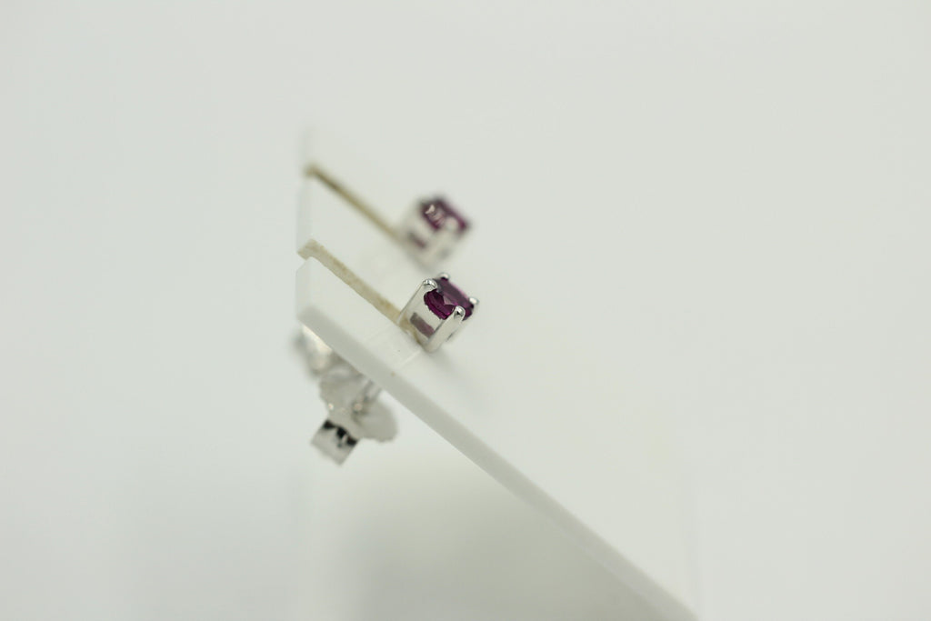 echter 0,40 Carat Rhodolith Ohrstecker 925 Silber Ohrschmuck 3,25 mm