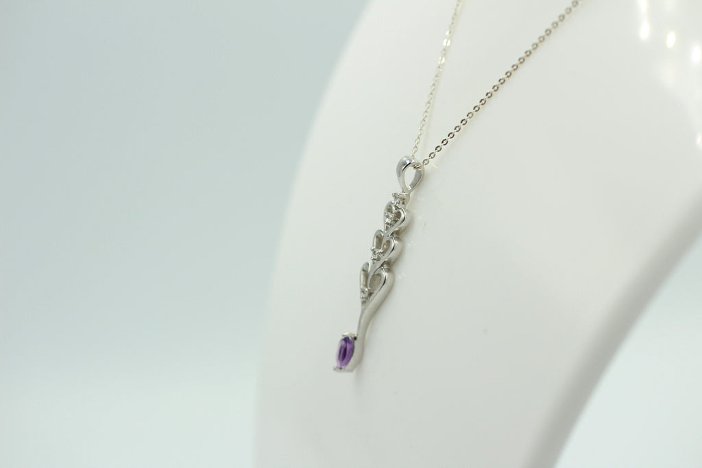 Edles 0,33 Carat Amethyst Topas Anhänger 925 Silbe, Collier Kette Rhodiniert