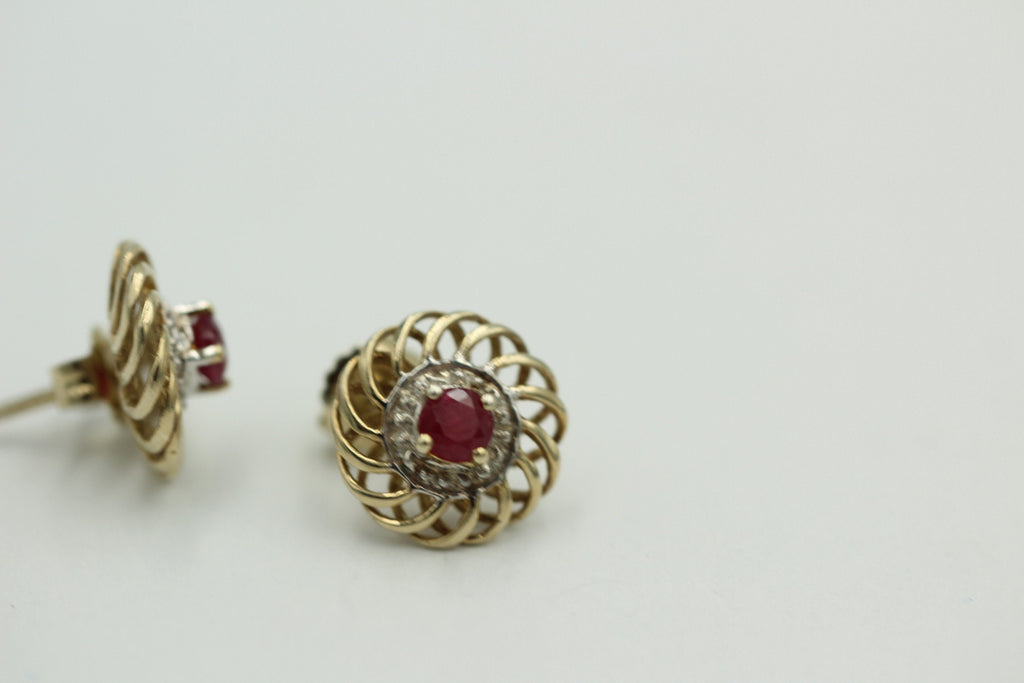 Edler  0,70 Carat Rubin Ohrstecker,Ohrring  925 Silber,  Vergoldet Schmuck