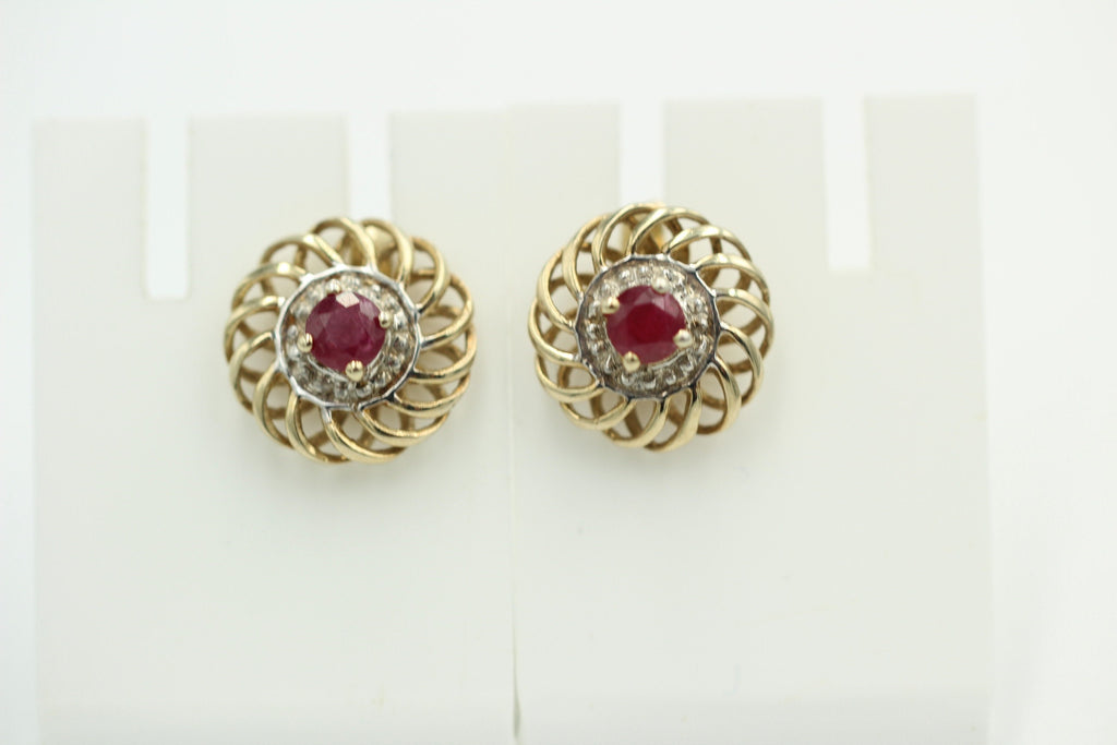 Edler  0,70 Carat Rubin Ohrstecker,Ohrring  925 Silber,  Vergoldet Schmuck