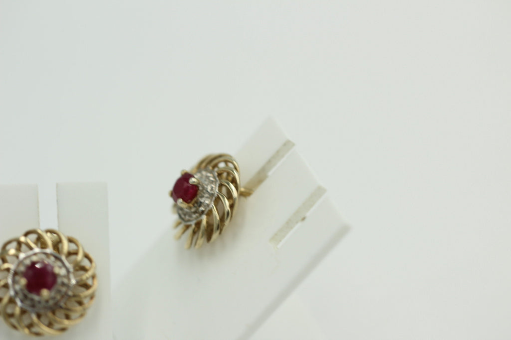 Edler  0,70 Carat Rubin Ohrstecker,Ohrring  925 Silber,  Vergoldet Schmuck