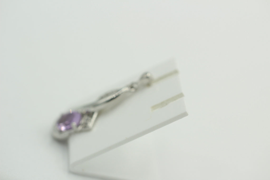Edle 2,45 Carat Amethyst / Weiatopas Ohrhanger / Ohrstecker, 925 Silber, Rhod.