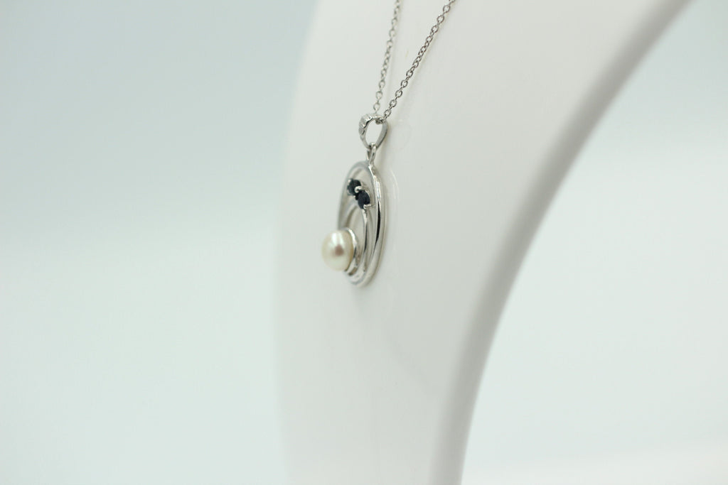 Edle 2,44 Carat blaue Saphir Perlen Anhänger 925 Silber Collier Kette