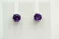 0,51 Carat leuchtender Amethyst Ohrstecker Afrika Unisex Top Edel