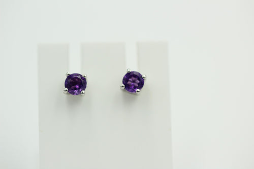 0,51 Carat leuchtender Amethyst Ohrstecker Afrika Unisex Top Edel