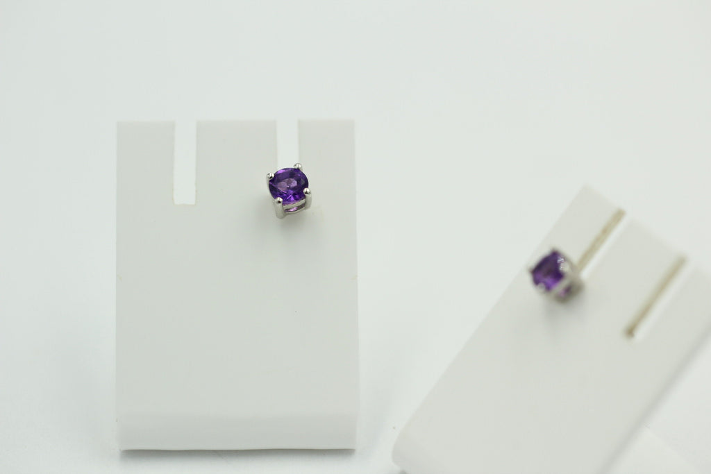 0,51 Carat leuchtender Amethyst Ohrstecker Afrika Unisex Top Edel