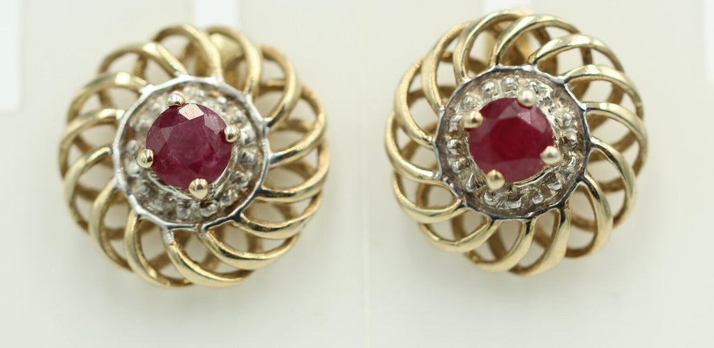 Edler  0,70 Carat Rubin Ohrstecker,Ohrring  925 Silber,  Vergoldet Schmuck