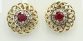 Edler  0,70 Carat Rubin Ohrstecker,Ohrring  925 Silber,  Vergoldet Schmuck