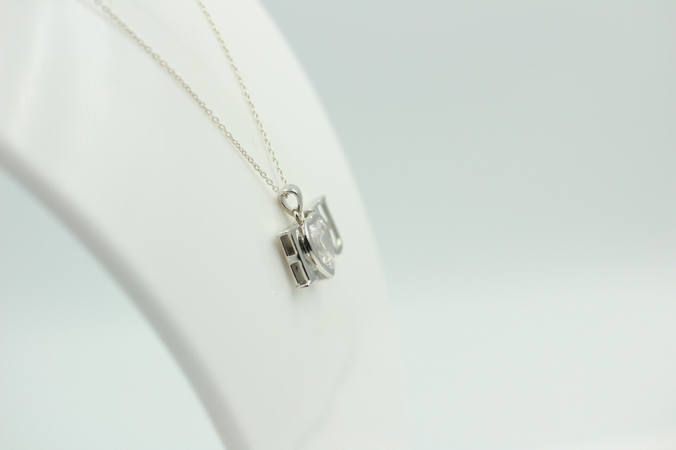 Edler 6,2 Carat Zirkonia Anhanger 925 Silber  I love you  Liebe Pur
