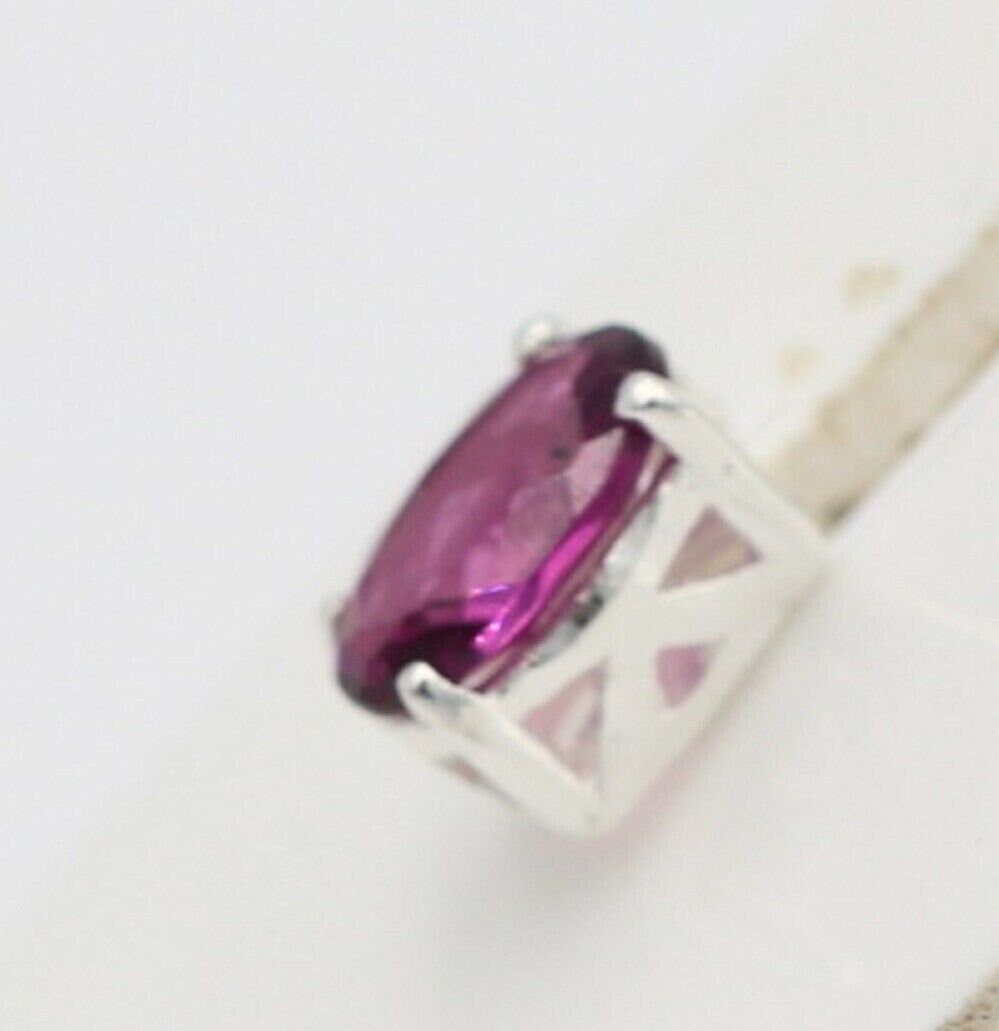 echter 1,10 Carat Rhodolith Ohrstecker 925 Silber Ohrschmuck echter Rhodolith