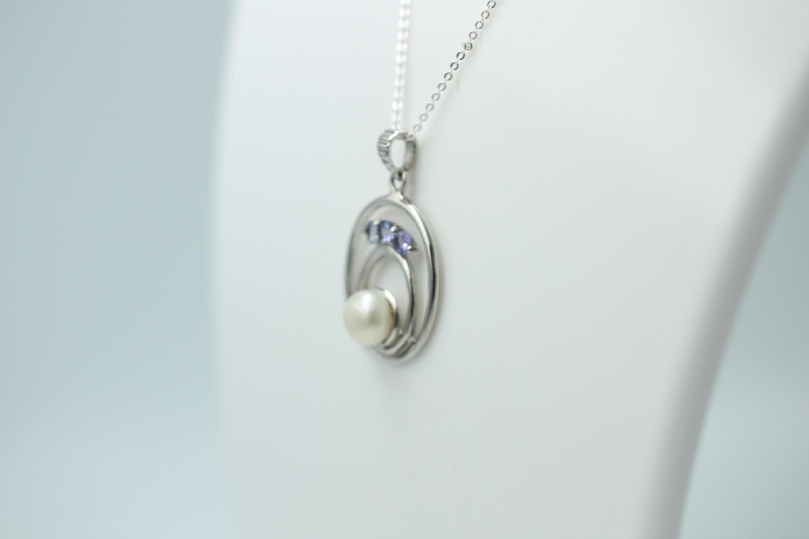 Edle 2,30 Carat Tansanit Perlen Ananger 925 Silber Collier Kette