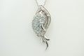 Edler 1,15 Carat Blautopas Fisch Anhanger, 925 Sterling Silber, Rhodiniert