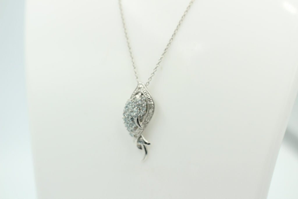 Edler 1,15 Carat Blautopas Fisch Anhanger, 925 Sterling Silber, Rhodiniert