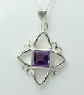 Edler 1,10 Carat Amethyst Anhanger, 925 Silber, Collier, Kette, Rhodiniert