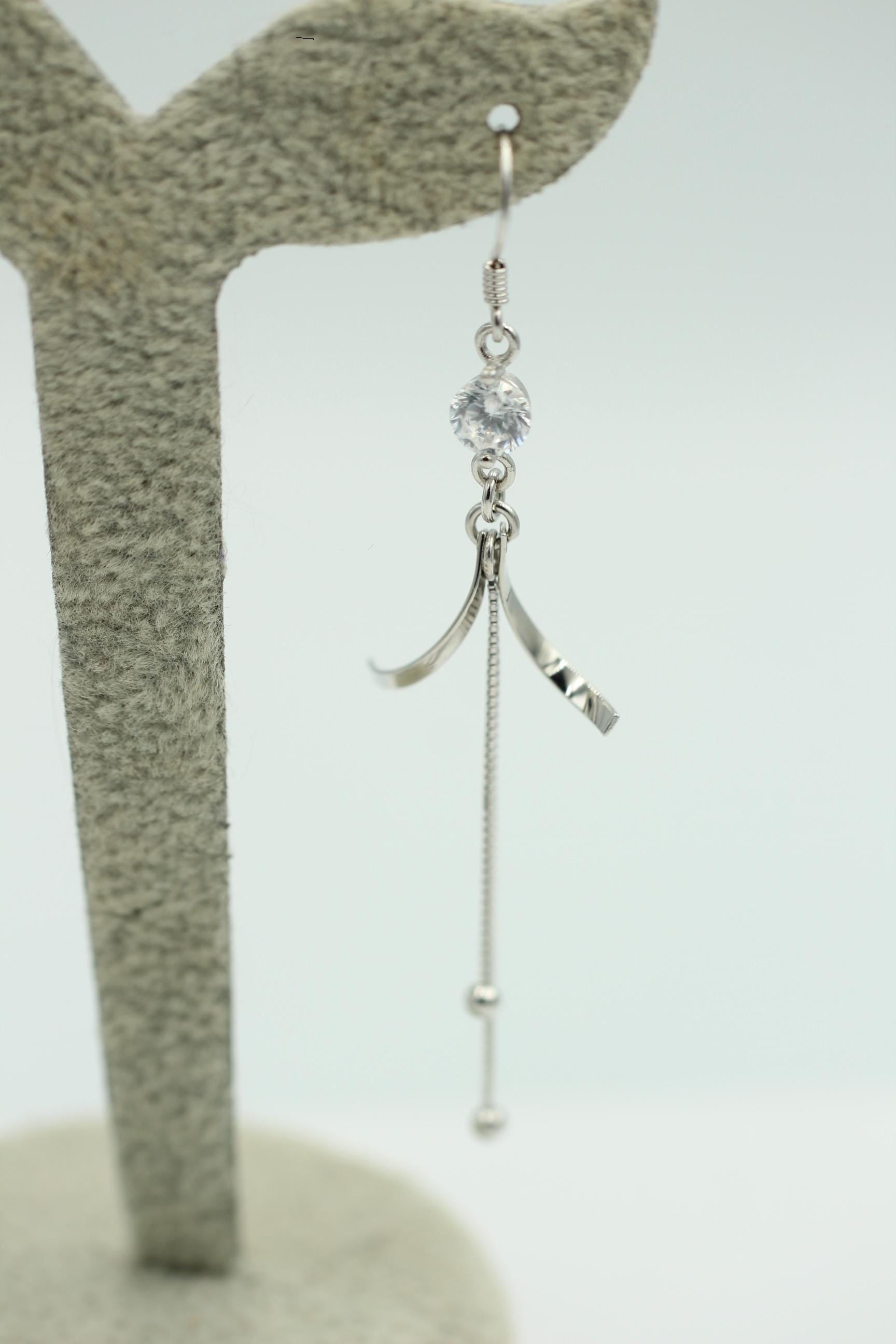 Edle Zirkonia Ohrhanger, Ohrschmuck, 925 Silber, Steinohrhanger, Damen Schmuck