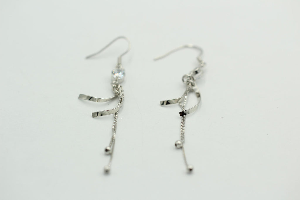 Edle Zirkonia Ohrhanger, Ohrschmuck, 925 Silber, Steinohrhanger, Damen Schmuck
