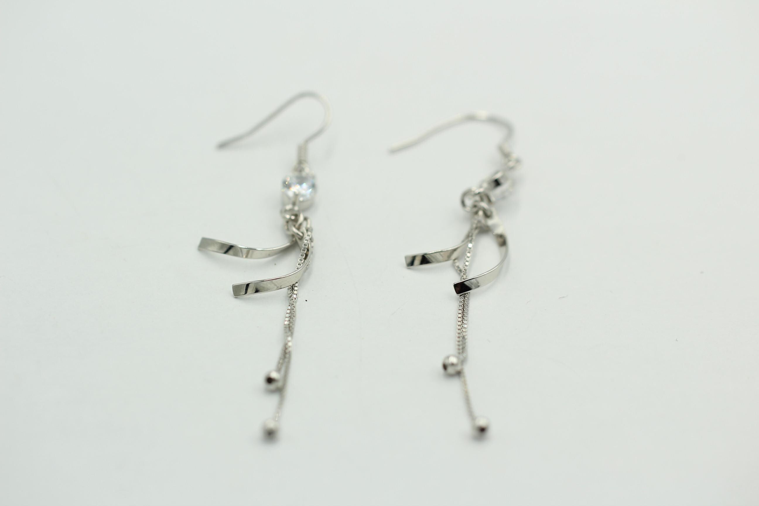 Edle Zirkonia Ohrhanger, Ohrschmuck, 925 Silber, Steinohrhanger, Damen Schmuck
