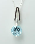Design pur, 2,78 Carat Blautopas Anhänger 925 Sterling Silber Collier Kette