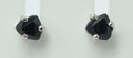 0,5 Carat schwarze Saphir Ohrstecker 925 Stelring Silber Trillion Schliff Top
