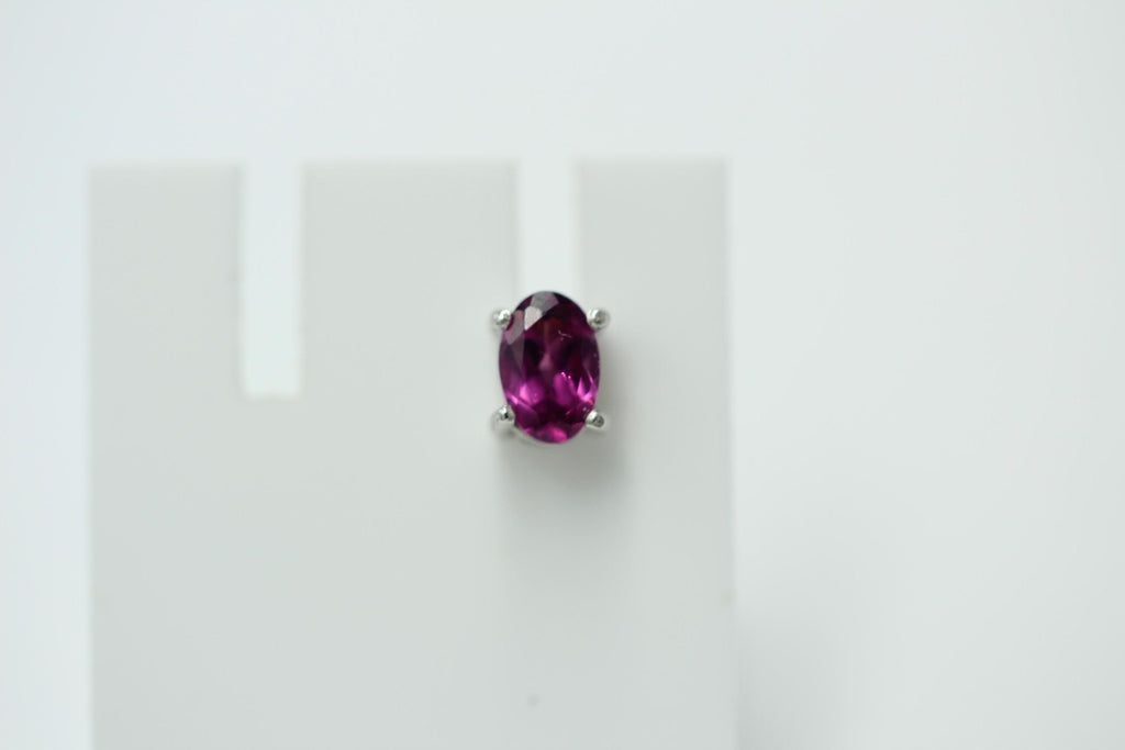 0,55 Carat Rhodoiith Single Ohrstecker 925 Sterling Silber Männder Frauen