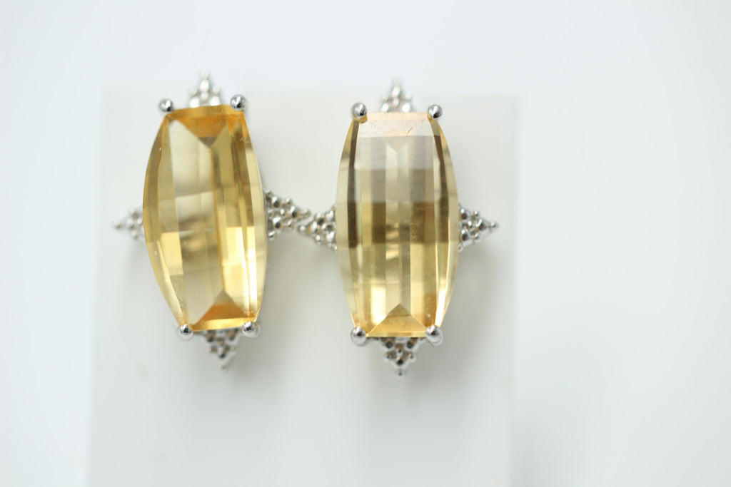 Design pur 5,3 Carat Citrin Ohrstecker 925 Silber Ohrring Ohrschmuck Fantasie