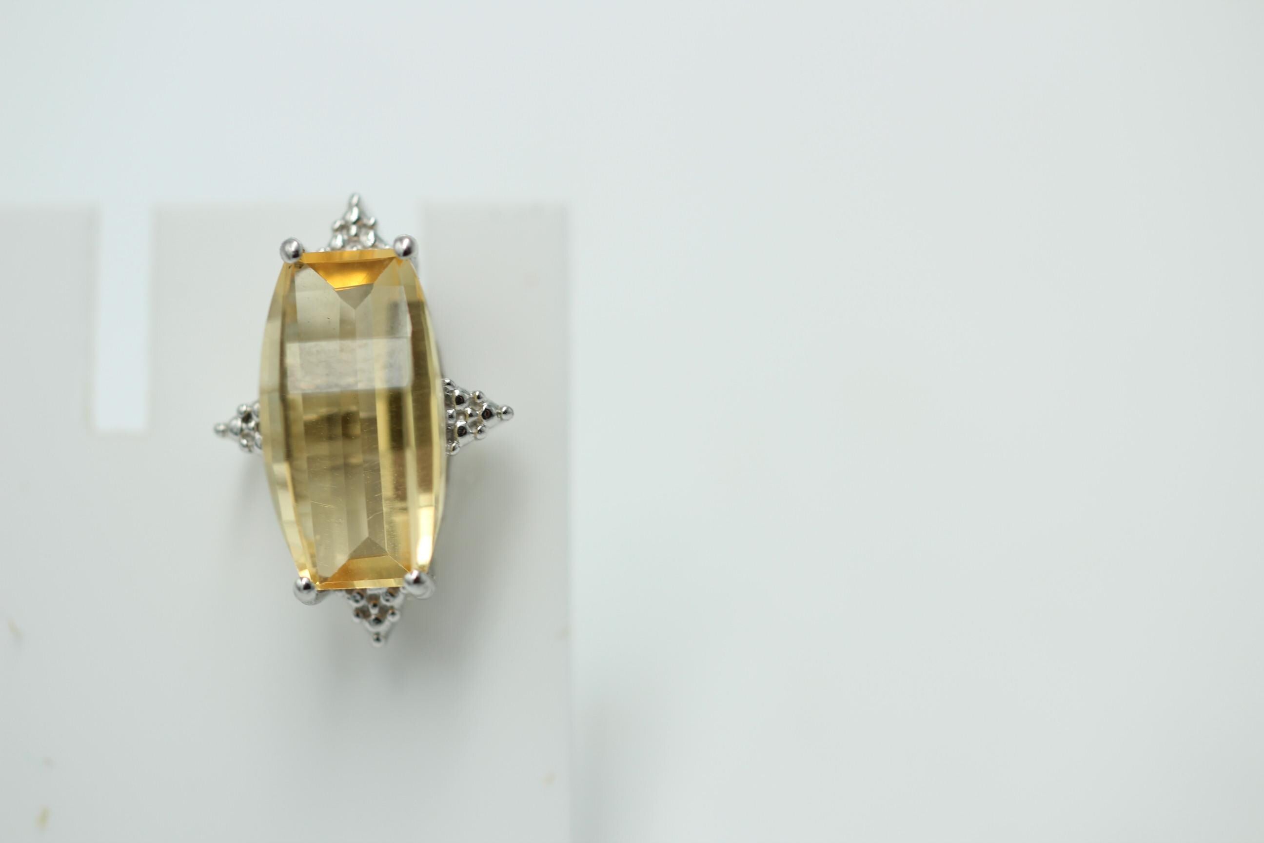Design pur 5,3 Carat Citrin Ohrstecker 925 Silber Ohrring Ohrschmuck Fantasie