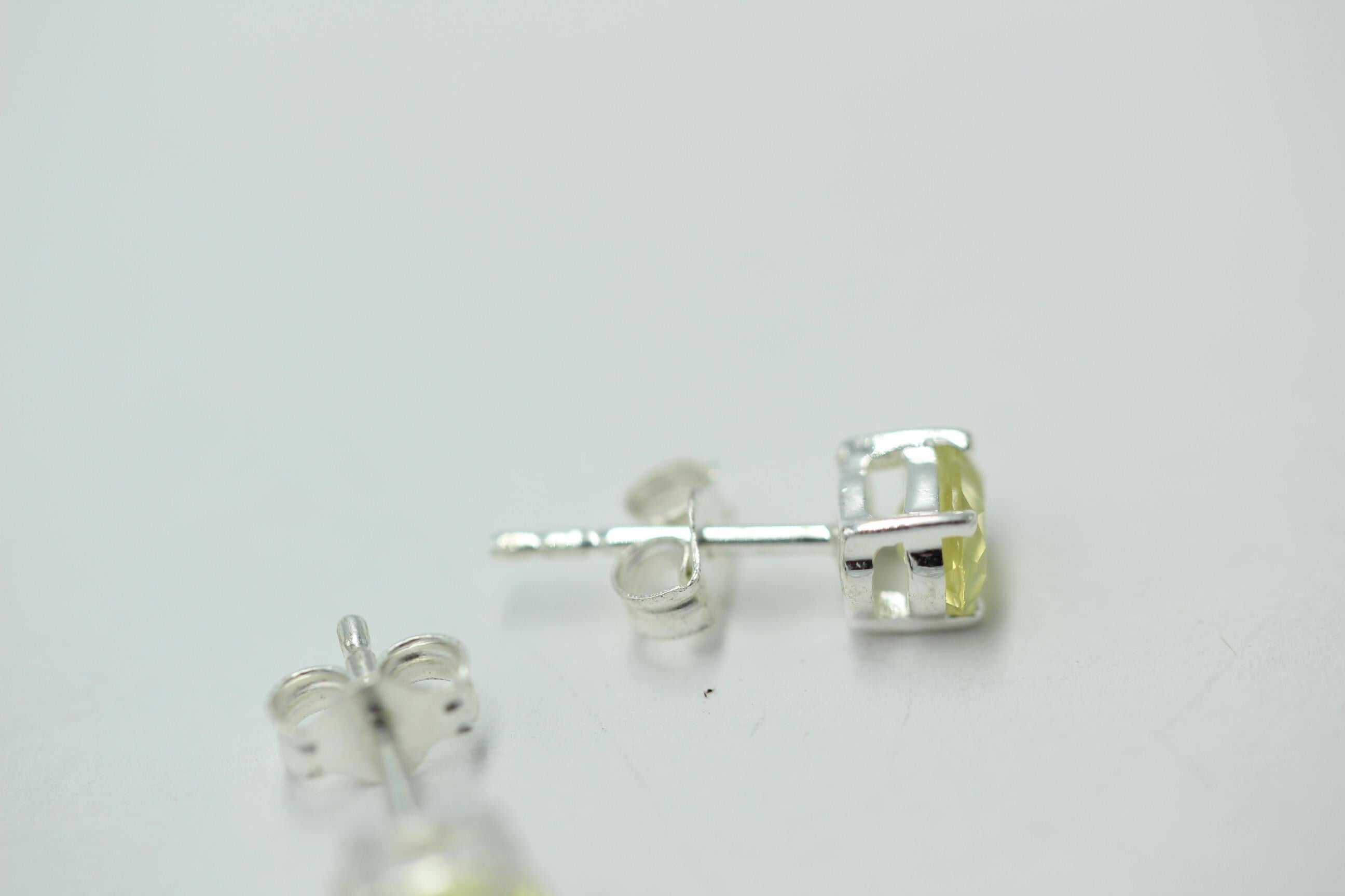 Design pur 5,3 Carat Citrin Ohrstecker 925 Silber Ohrring Ohrschmuck Fantasie