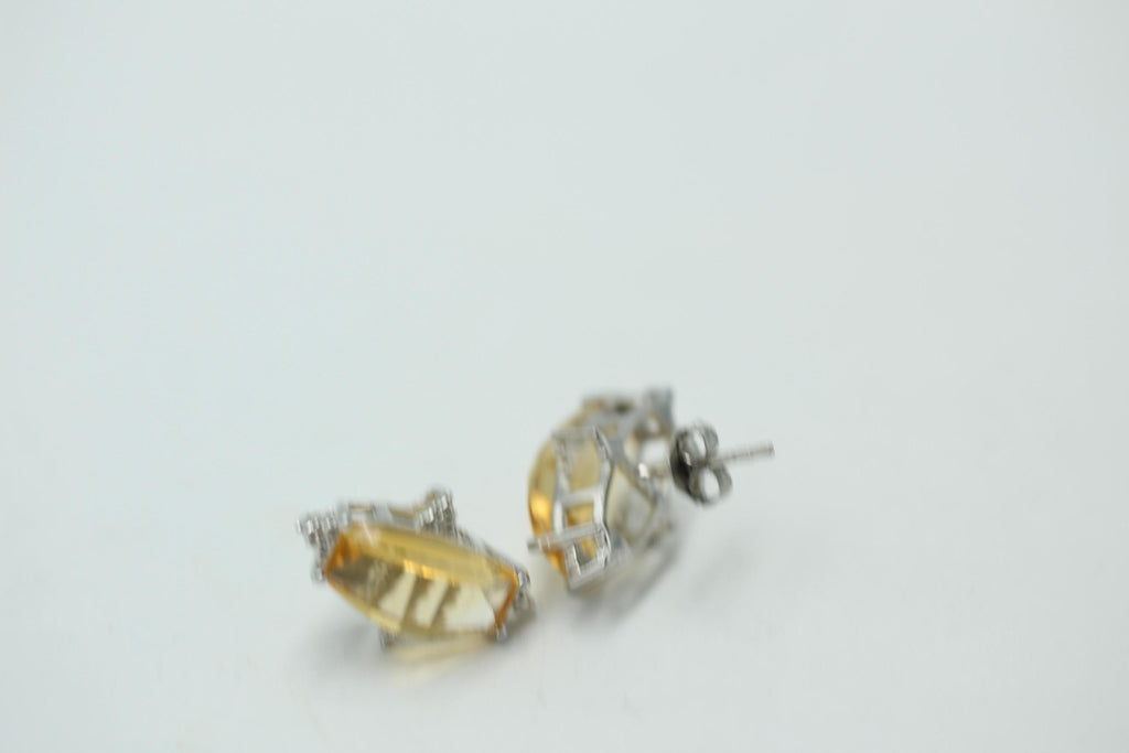 Design pur 5,3 Carat Citrin Ohrstecker 925 Silber Ohrring Ohrschmuck Fantasie
