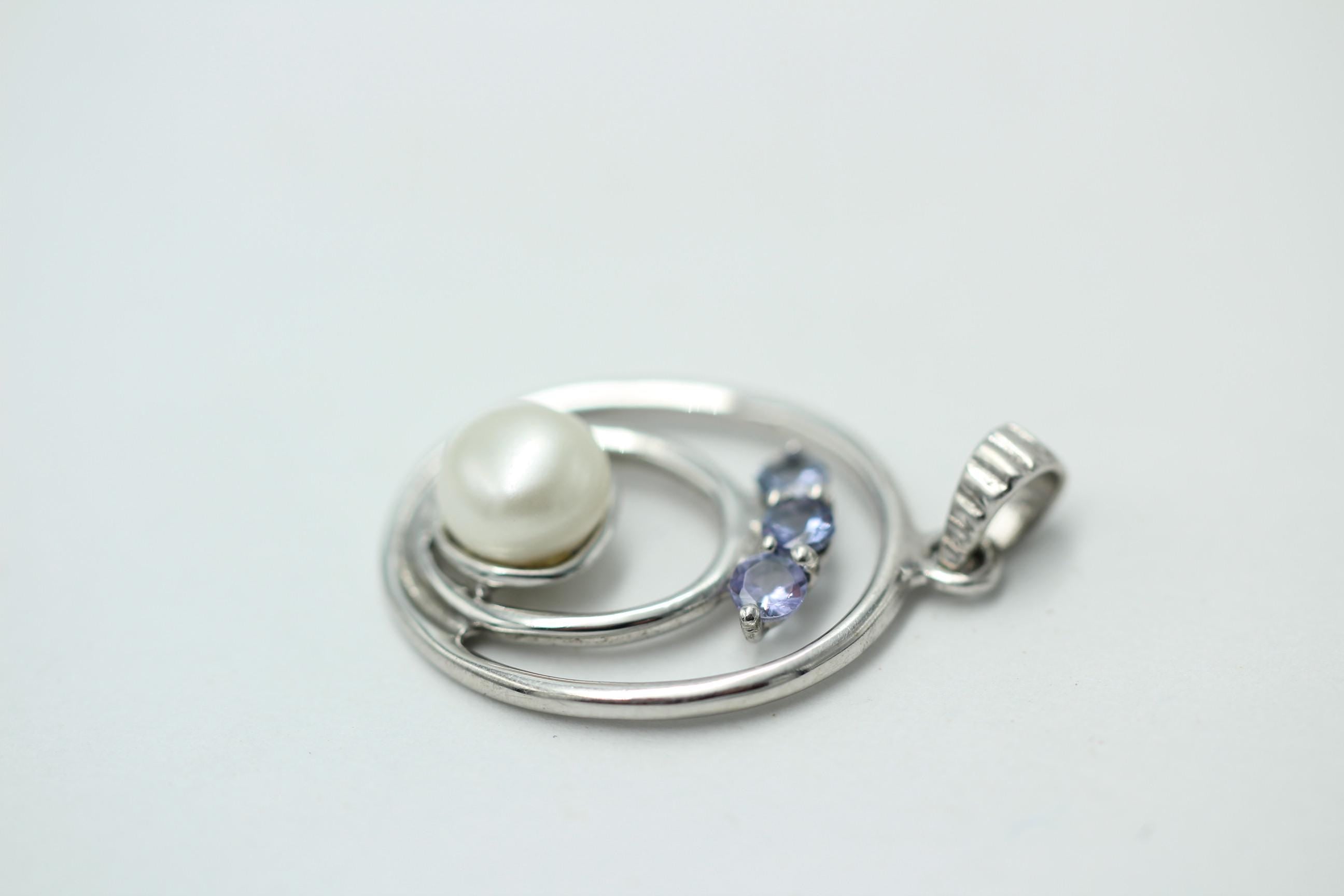 Edle 2,30 Carat Tansanit Perlen Ananger 925 Silber Collier Kette