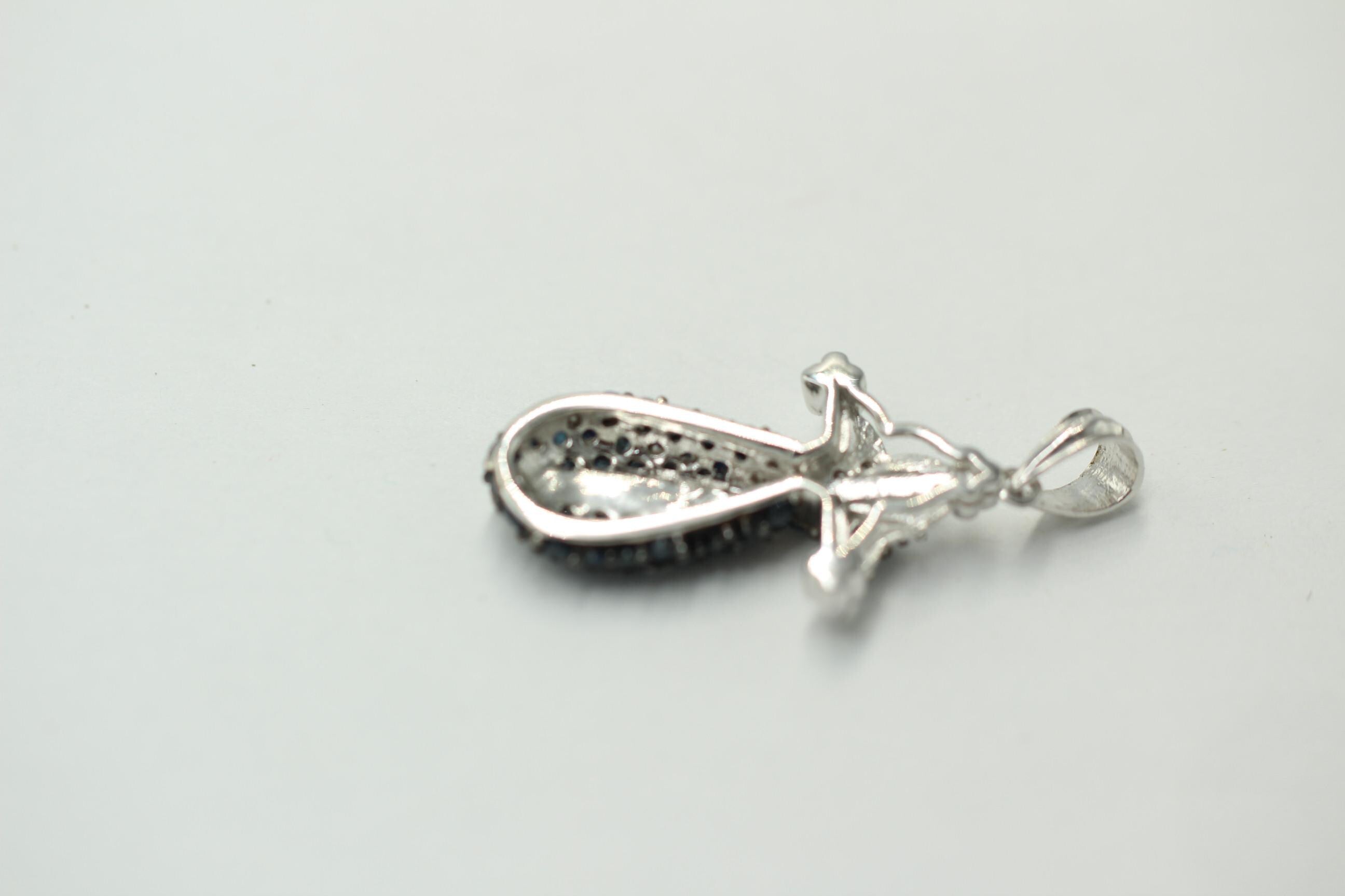 Design pur 2,44 Carat blaues Saphir Kreuz Anhanger, 925 Sterling Silber