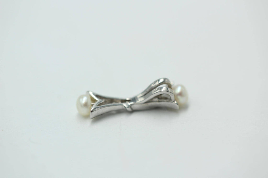 Edler 0,82 Carat Perlen / Zirkonia Anhanger, 925 Silber, Collier, Kette, Rhod.